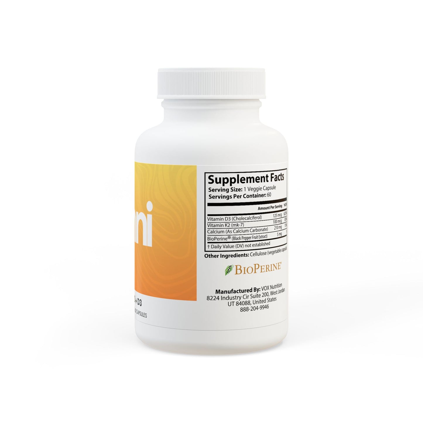 Vitamin K2 + D3 Supplement (60 Capsules)